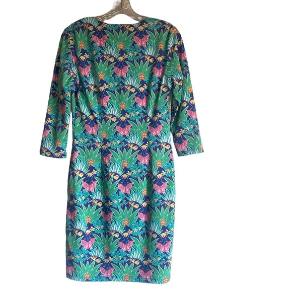J.Mclaughlin Carly Spring Butterfly Catalina Cloth Shift Dress Blue Size Small - Picture 3 of 11